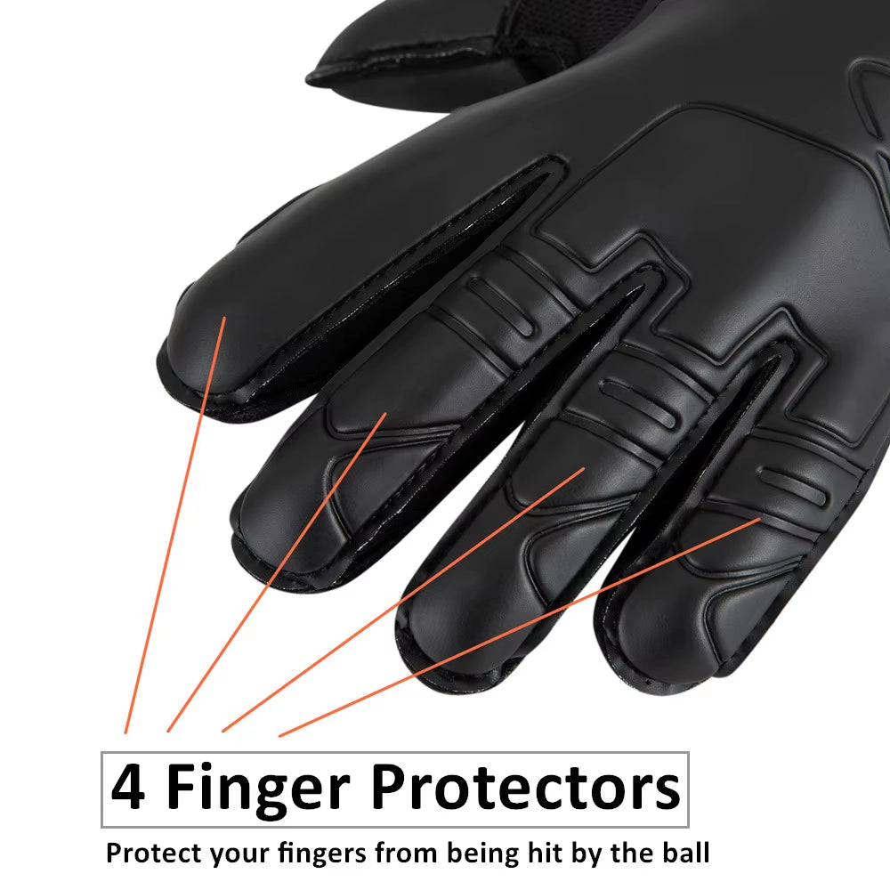 Professional Goalkeeper Gloves Black Blue Soccer Football Gloves Accessories Training Latex Size 7-10