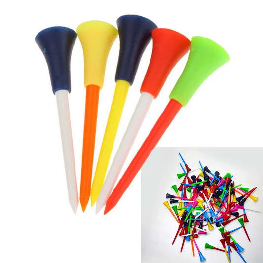 83Mm Golf Tees Rubber Cushion Top Plastic Ball Holder Golf Accessories 10-40 Pieces Random Color