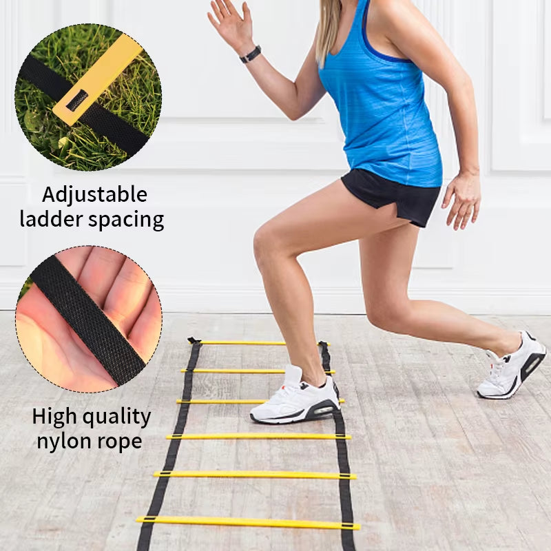 1 Set Outdoor Speed Agility Ladder Set Soccer Training Set, Agility Ladder, Logo Discs, Storage Bag