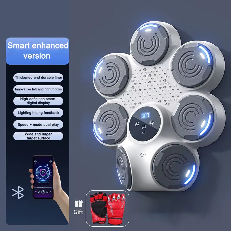 2025 New Music Boxing Machine Bluetooth Adult Electronic Wall Target Hookpunch Equipment Target Wall Mounted Gym Home Equipment