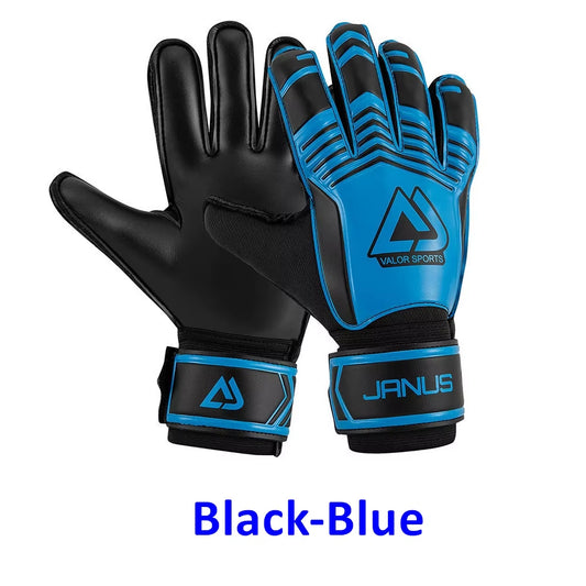 Professional Goalkeeper Gloves Black Blue Soccer Football Gloves Accessories Training Latex Size 7-10