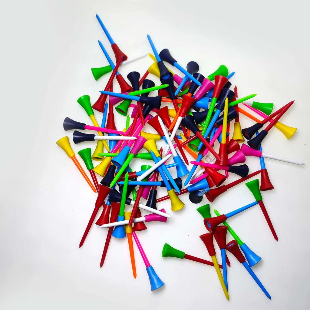 83Mm Golf Tees Rubber Cushion Top Plastic Ball Holder Golf Accessories 10-40 Pieces Random Color