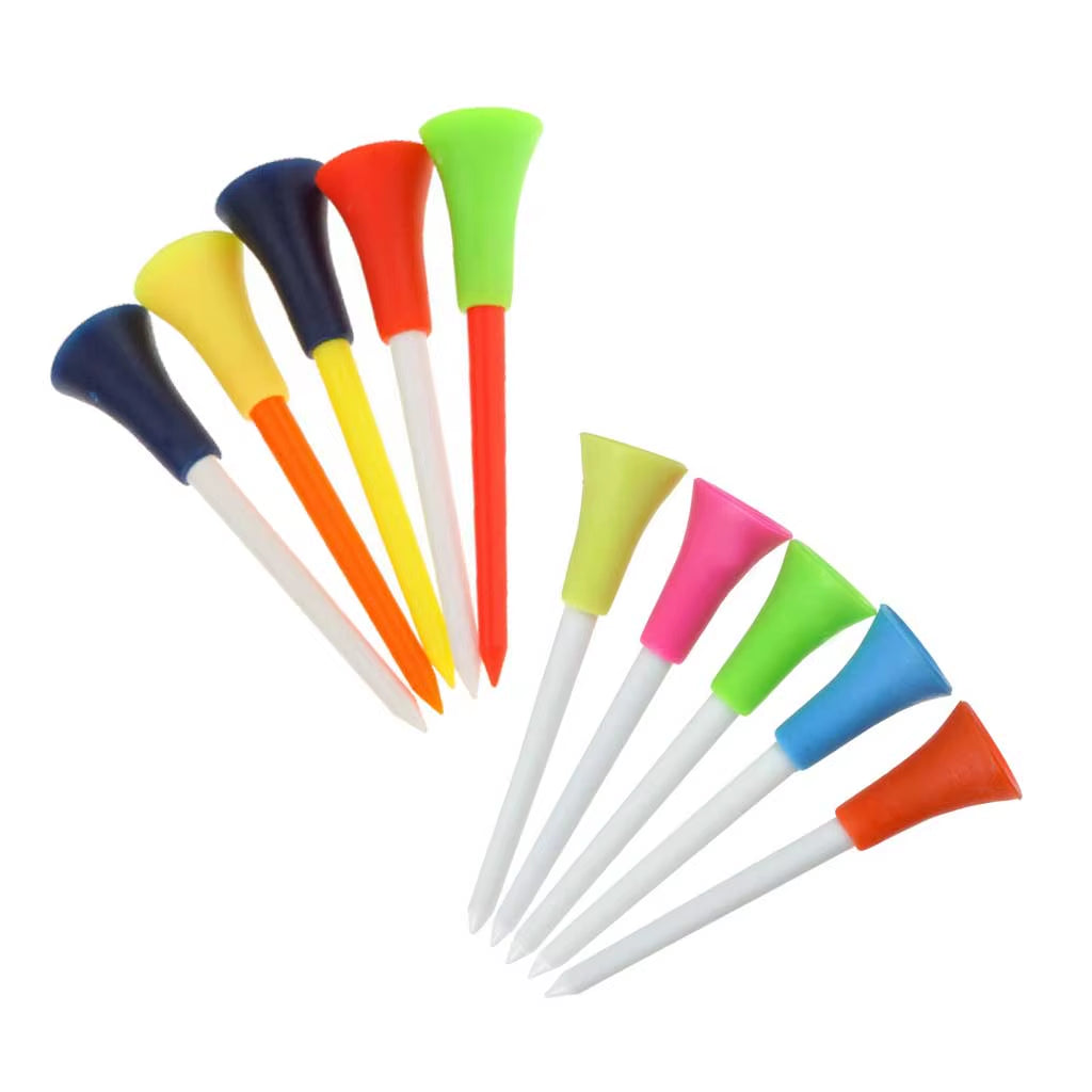 83Mm Golf Tees Rubber Cushion Top Plastic Ball Holder Golf Accessories 10-40 Pieces Random Color