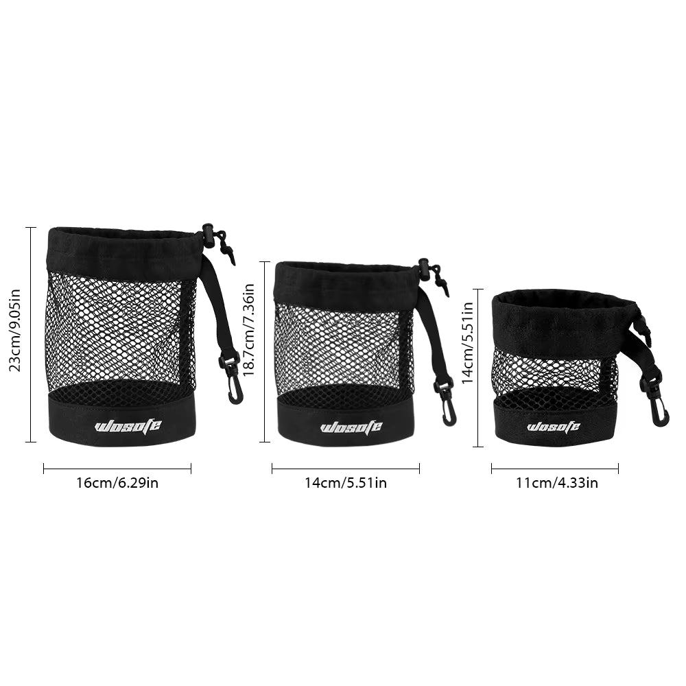 1Pc Black Golf Ball Pouch Bag, with High Quality Mesh Nylon and Hanging Plastic Clip,Convenient to Hang on Golf Bag