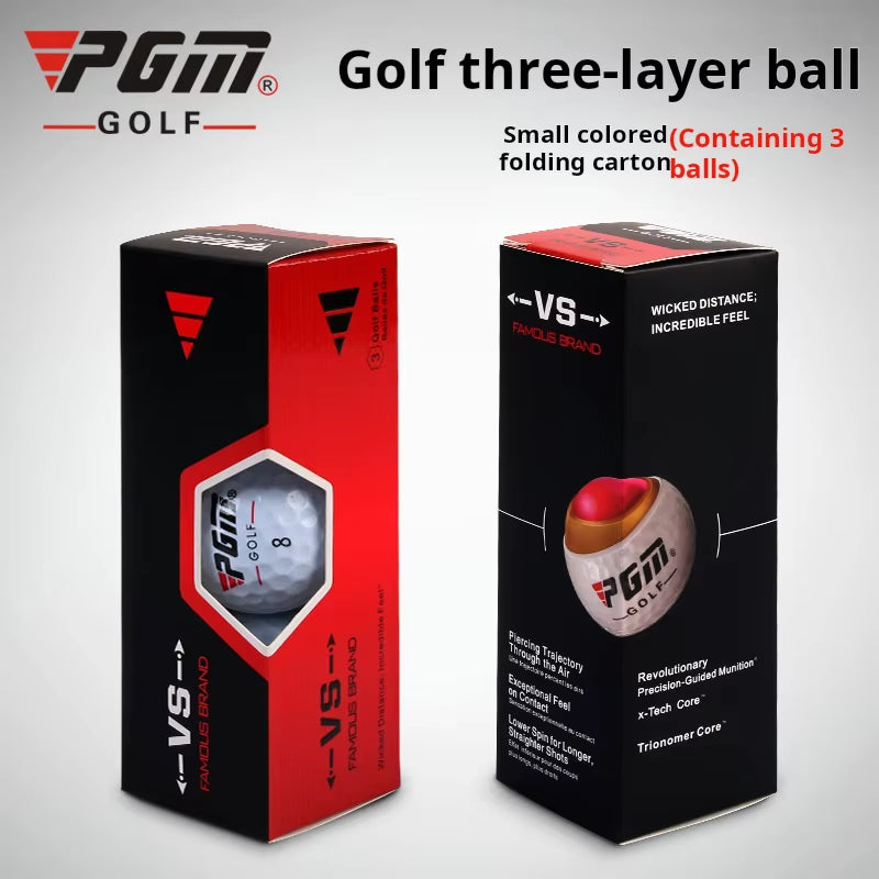 Golf Ball Three-Layer Match Balls Gift Box Package Set Synthetic Rubber Material