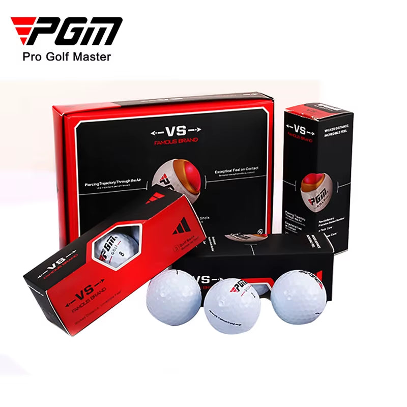 Golf Ball Three-Layer Match Balls Gift Box Package Set Synthetic Rubber Material