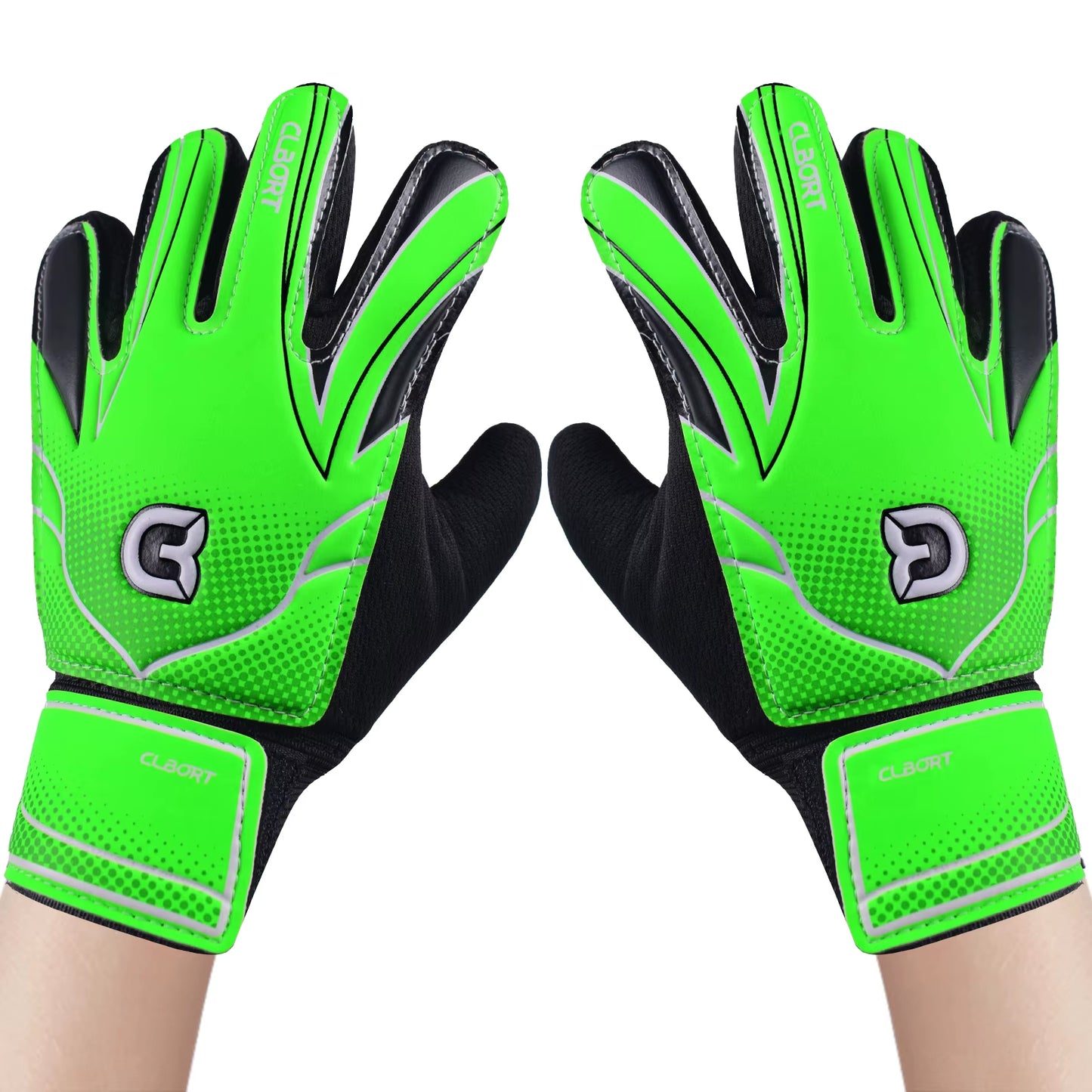 1 Pair Non-Slip Soccer Goalie Gloves with Double Wrist Protection