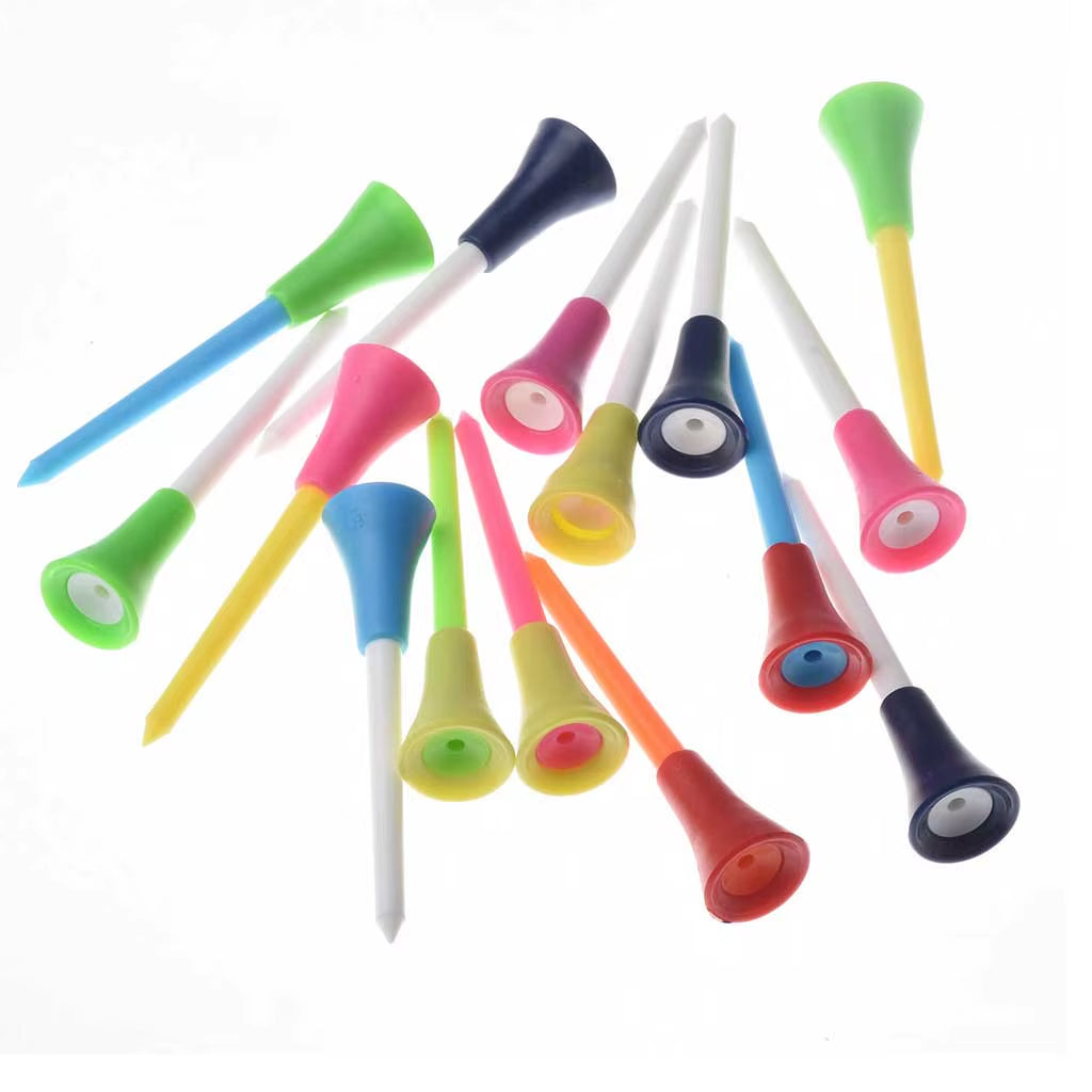 83Mm Golf Tees Rubber Cushion Top Plastic Ball Holder Golf Accessories 10-40 Pieces Random Color