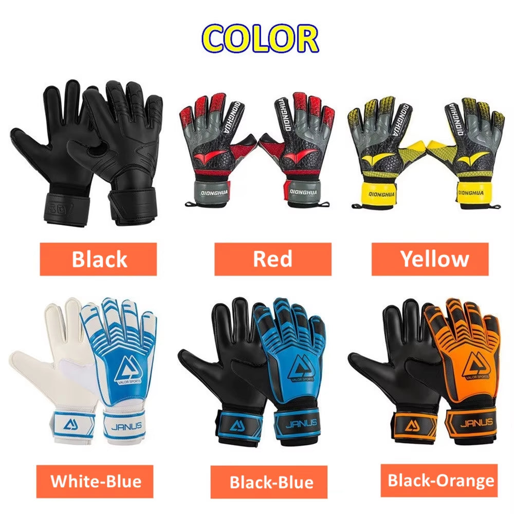 Professional Goalkeeper Gloves Black Blue Soccer Football Gloves Accessories Training Latex Size 7-10