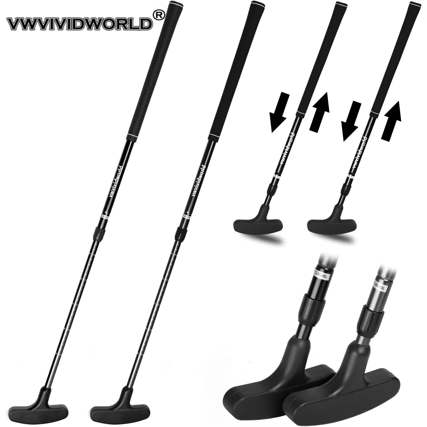 Vwvividworld,Golf Putters,21-37" Adjustable Length,Golf Putter,Right or Left Handed Golfers,Suit Children, Teenagers and Adults