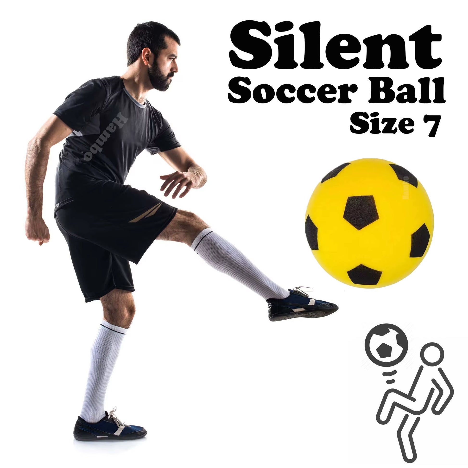 Silent Soccer Ball Men Size 9.25Inch Official Size Fantasy Foam Football Games Airless Football Mute Bouncing Ball Silent Ball