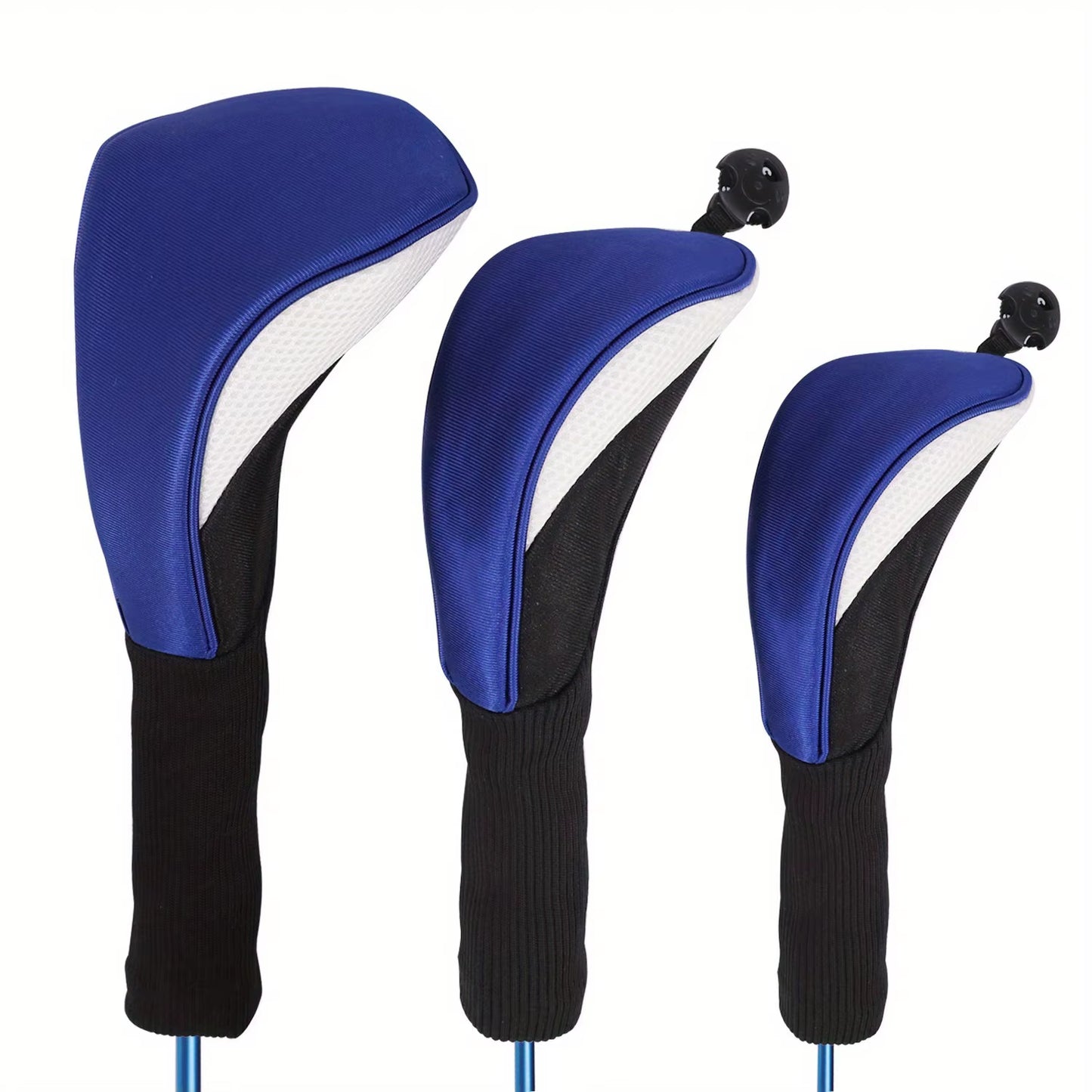 3Pcs Premium Golf Headcovers Set - Perfect Fit for Driver, Fairway Wood, and Hybrid - Stylish and Durable Golf Accessory