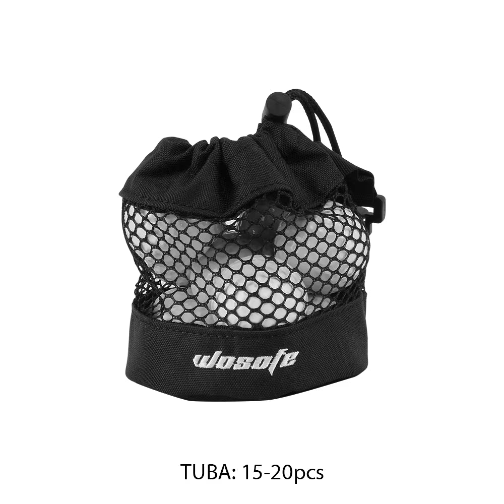 1Pc Black Golf Ball Pouch Bag, with High Quality Mesh Nylon and Hanging Plastic Clip,Convenient to Hang on Golf Bag