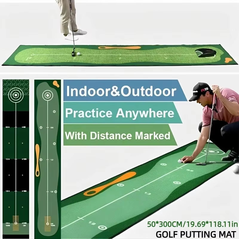 Golf Carpet Putting Mat Indoor Outdoor Training Putting Practice Golf Green Fairway Pad Washable Anti-Slip 50X300Cm JH1041