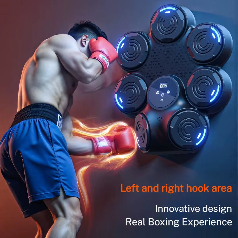 2025 New Music Boxing Machine Bluetooth Adult Electronic Wall Target Hookpunch Equipment Target Wall Mounted Gym Home Equipment