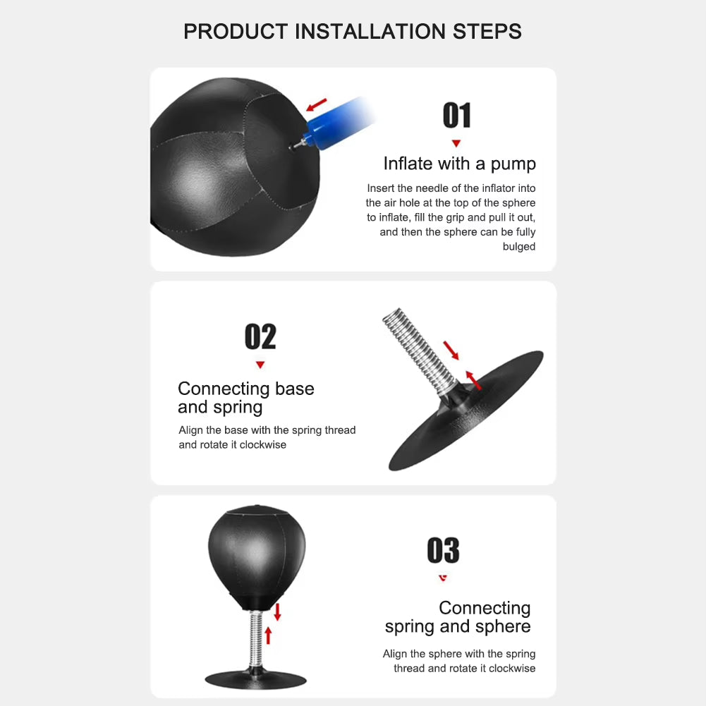 Desktop Punching Bag with Suction Cup Desk Boxing Punch Ball Heavy Duty Stress Relief Boxing Practice for Kids and Adults