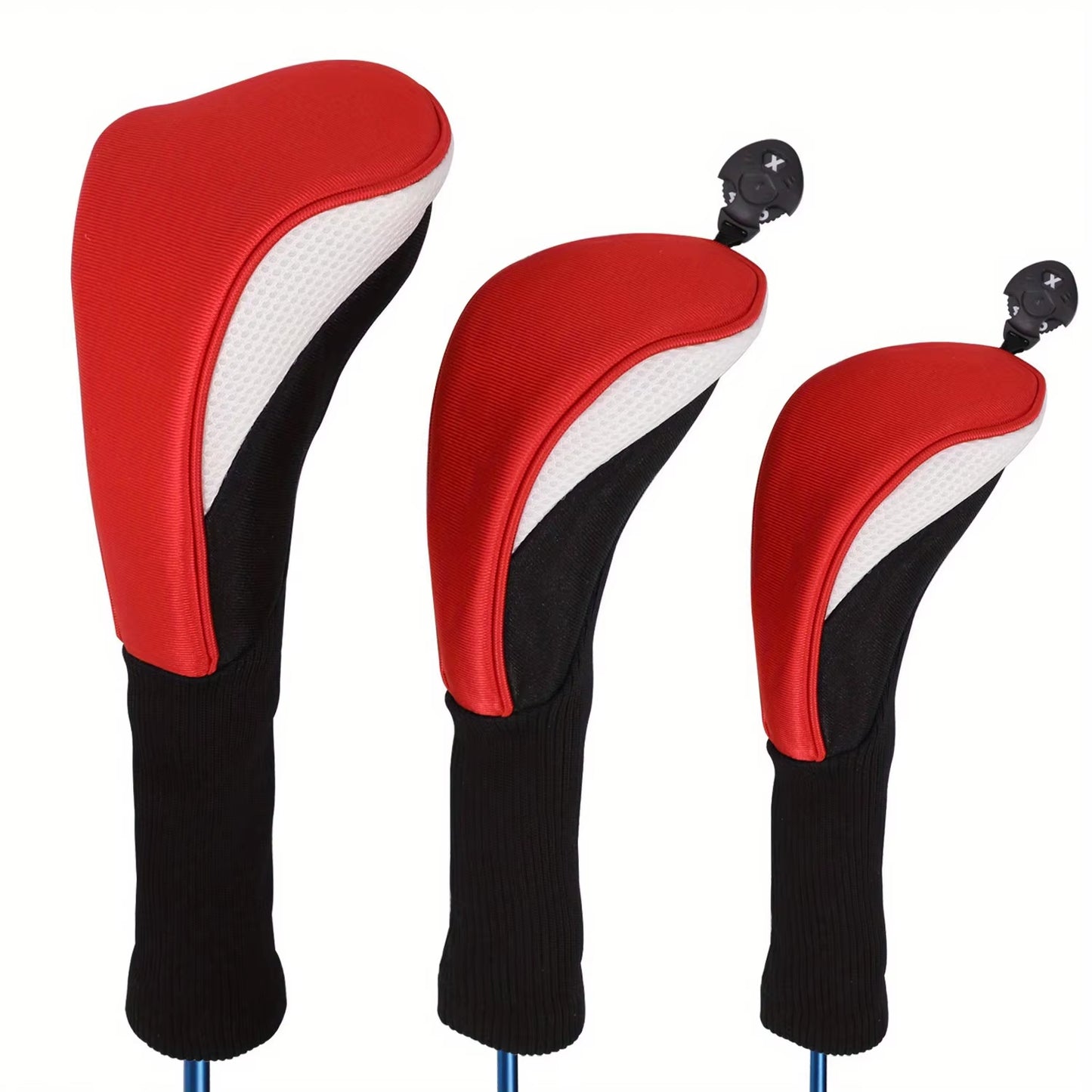 3Pcs Premium Golf Headcovers Set - Perfect Fit for Driver, Fairway Wood, and Hybrid - Stylish and Durable Golf Accessory