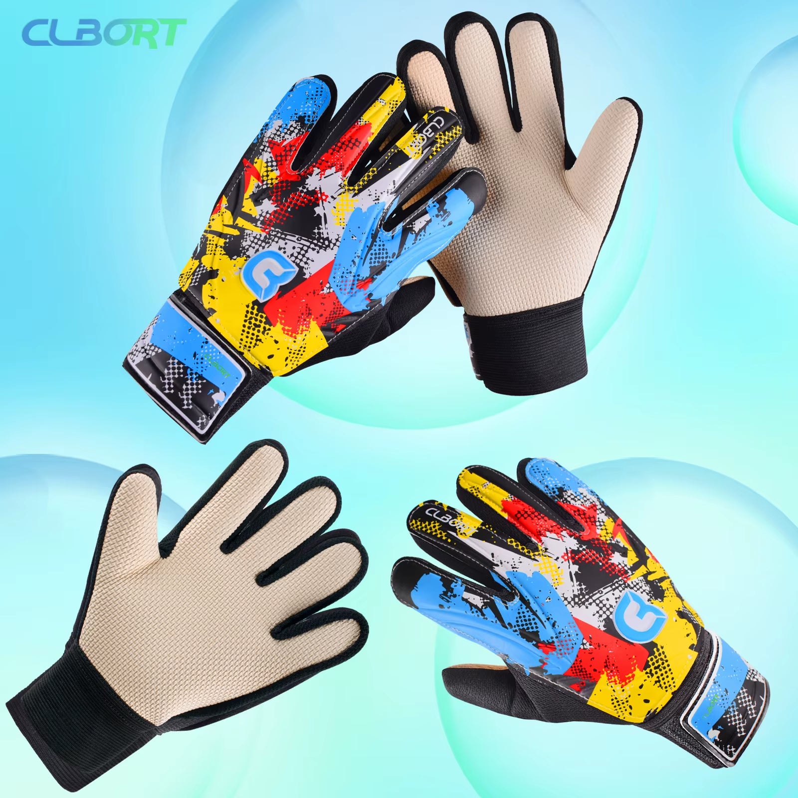Soccer Goalkeeper Gloves, Graffiti Style Goalkeeper Gloves with Strong Grip, Non-Slip Soccer Gloves