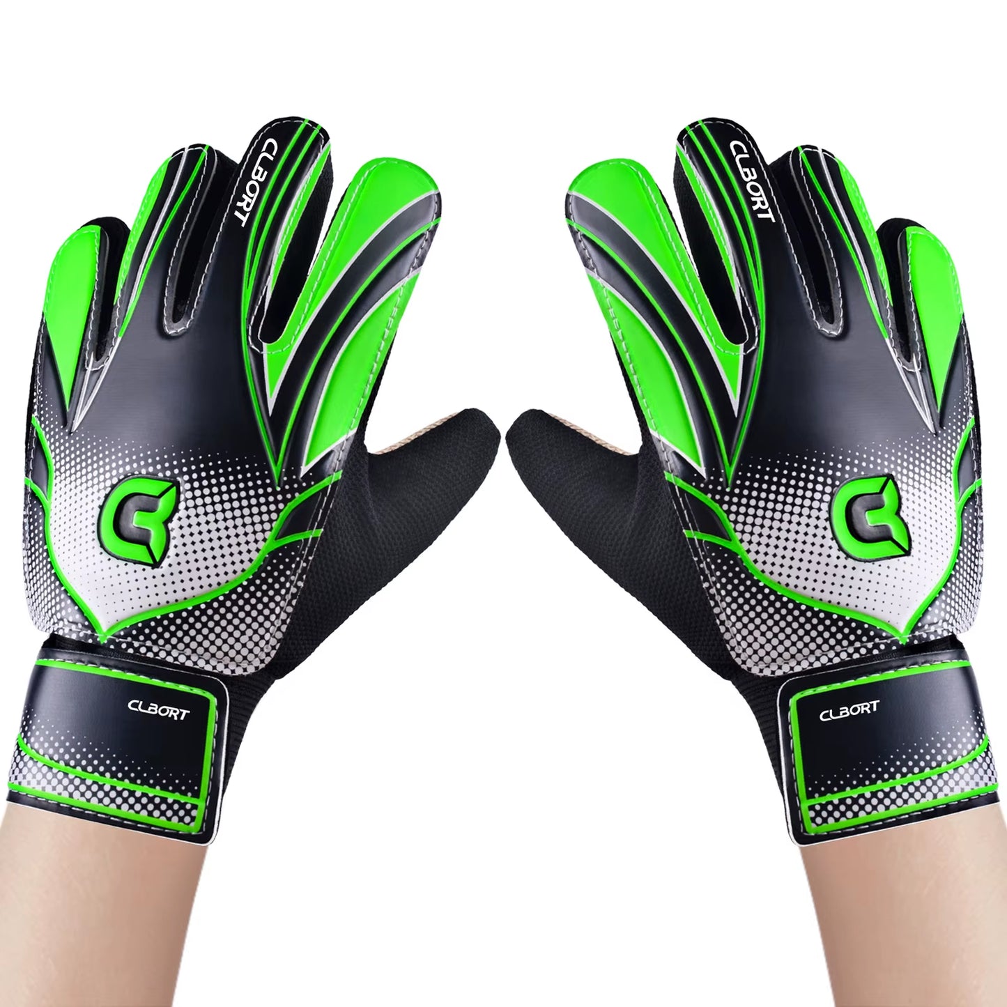 1 Pair Non-Slip Soccer Goalie Gloves with Double Wrist Protection
