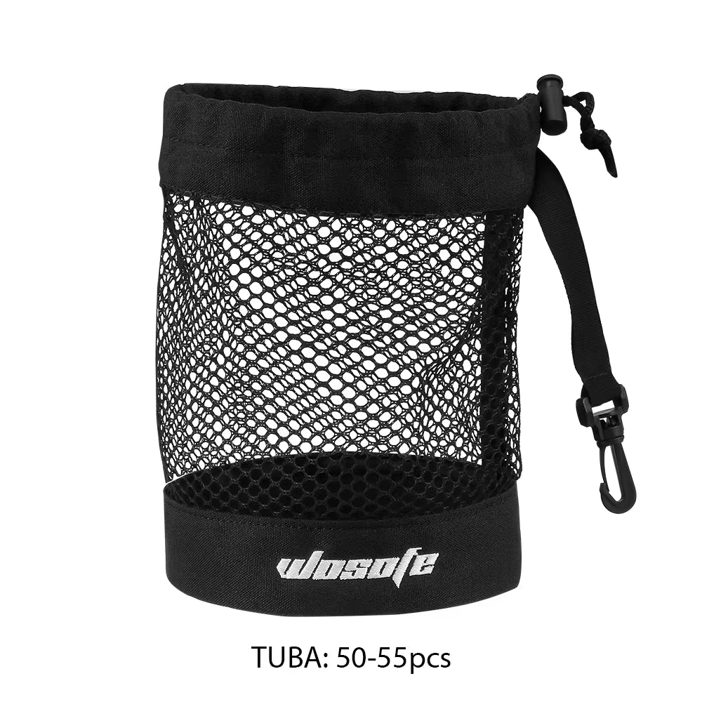 1Pc Black Golf Ball Pouch Bag, with High Quality Mesh Nylon and Hanging Plastic Clip,Convenient to Hang on Golf Bag