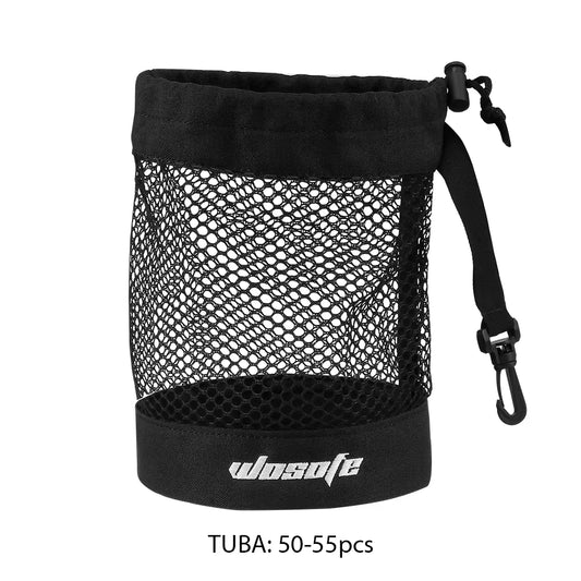 1Pc Black Golf Ball Pouch Bag, with High Quality Mesh Nylon and Hanging Plastic Clip,Convenient to Hang on Golf Bag