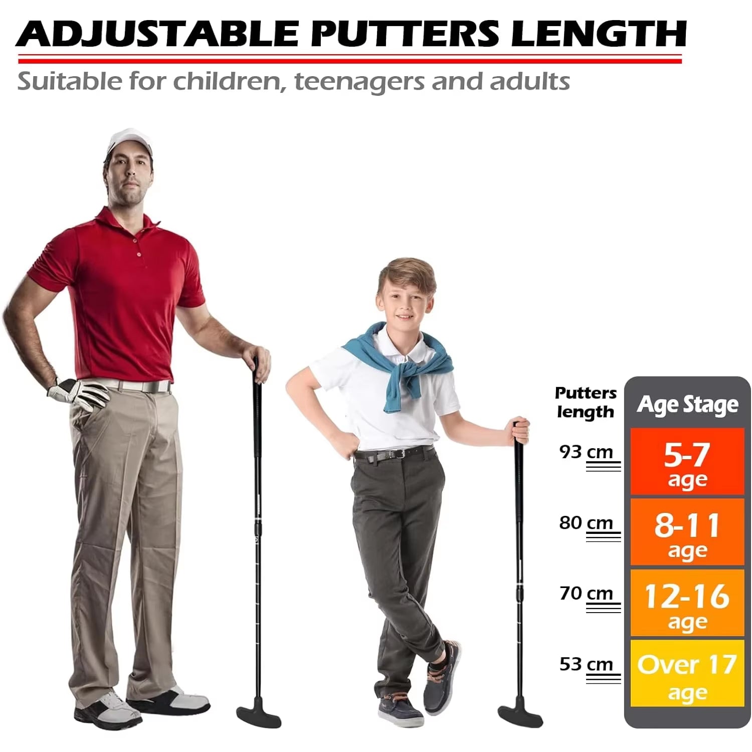Vwvividworld,Golf Putters,21-37" Adjustable Length,Golf Putter,Right or Left Handed Golfers,Suit Children, Teenagers and Adults