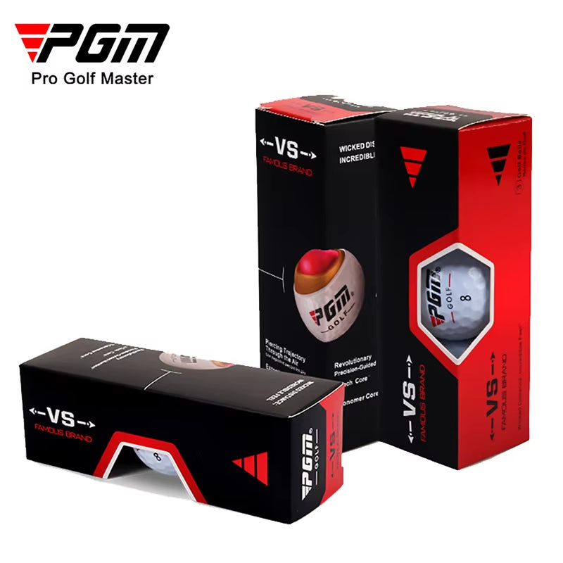 Golf Ball Three-Layer Match Balls Gift Box Package Set Synthetic Rubber Material