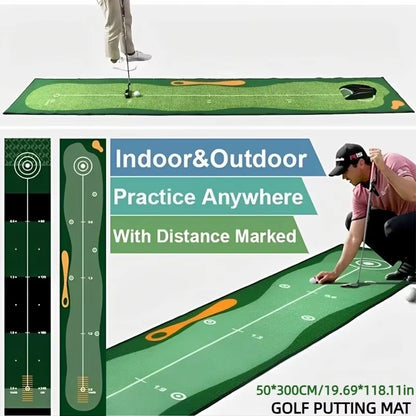 Golf Carpet Putting Mat Indoor Outdoor Training Putting Practice Golf Green Fairway Pad Washable Anti-Slip 50X300Cm JH1041